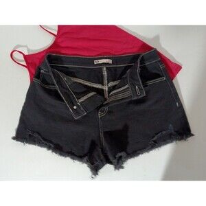 So Goods For Life Women's Junior Cut off Short Denim Super High Rise Black SZ 11